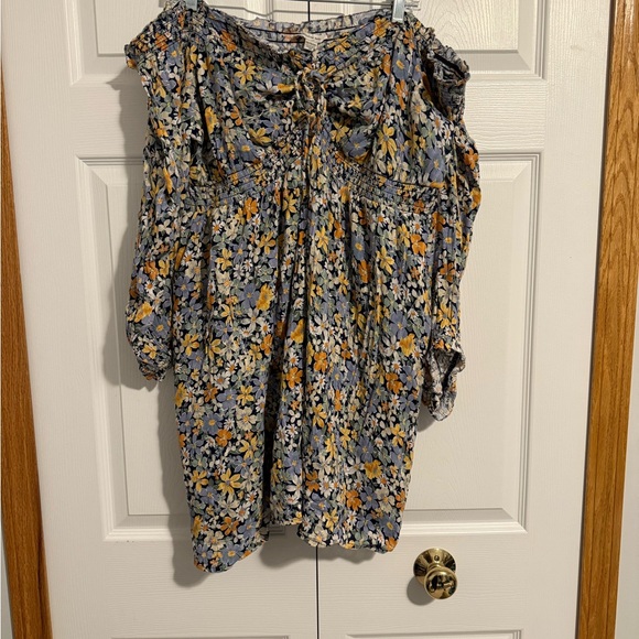 American Eagle Outfitters Floral Mini Dress - Blue and Yellow - Picture 6 of 9